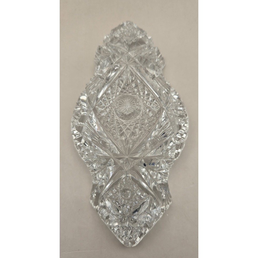 Vintage Serving Dishes Clear Cut Crystal Featuring Star Of David & Pinwheel B#27 - Picture 4 of 15